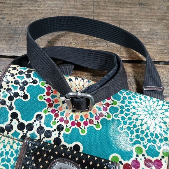 Fossil Key Per Coated Crossbody Bag Purse Tote Pockets - Picture 13 of 13